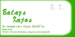 balazs kajos business card